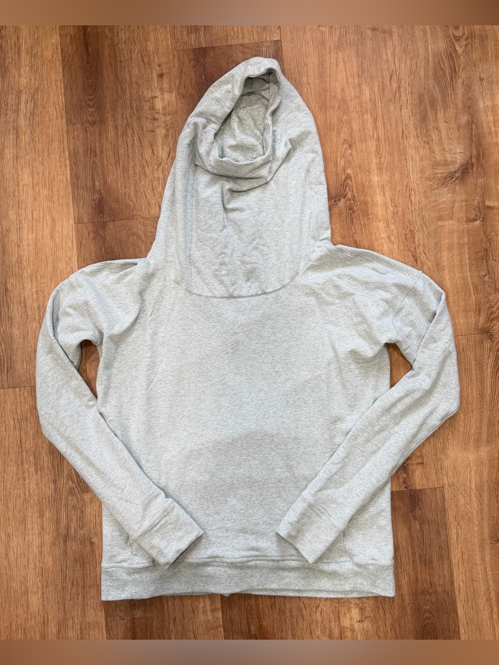 lululemon Stress Less Hoodie Funnel Neck Womens 12 Pullover Gray Athleisure Gym